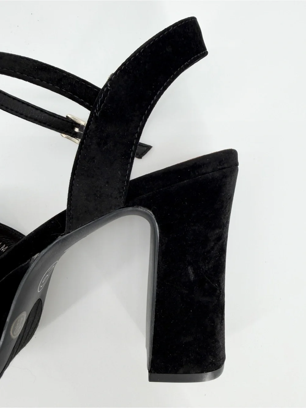 Chinese Laundry Daydreamer Velvet Platform Block Heel Sandals Black 10 NEW